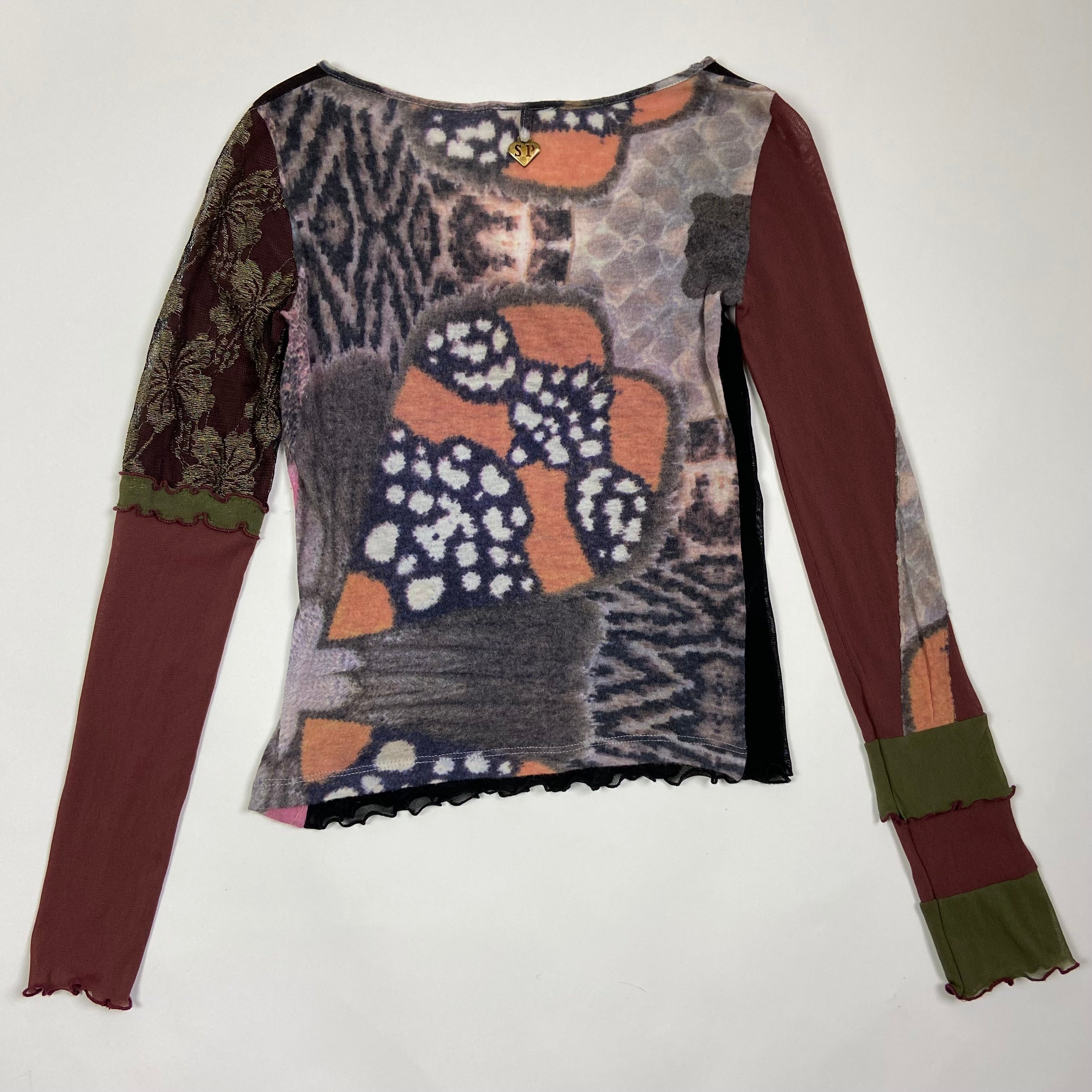 00s Embellished Long Sleeve Top - Size XS/S - Funky Cat