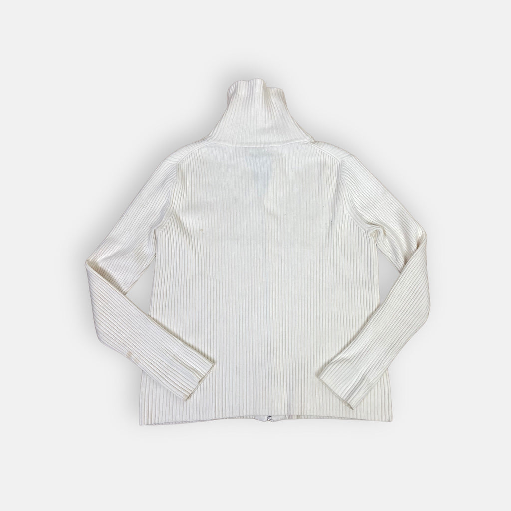 00s Ribbed Zip Jumper - Size M - Funky Cat