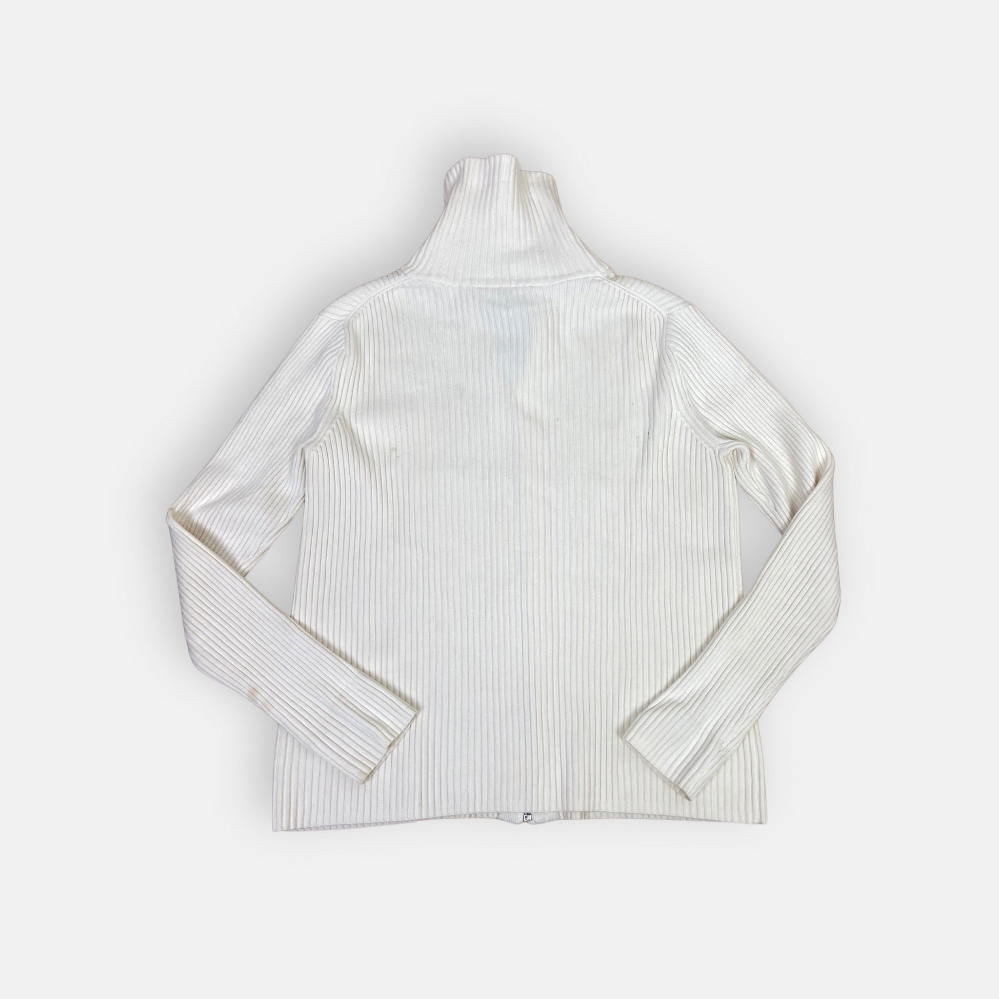 00s Ribbed Zip Jumper - Size M - Funky Cat