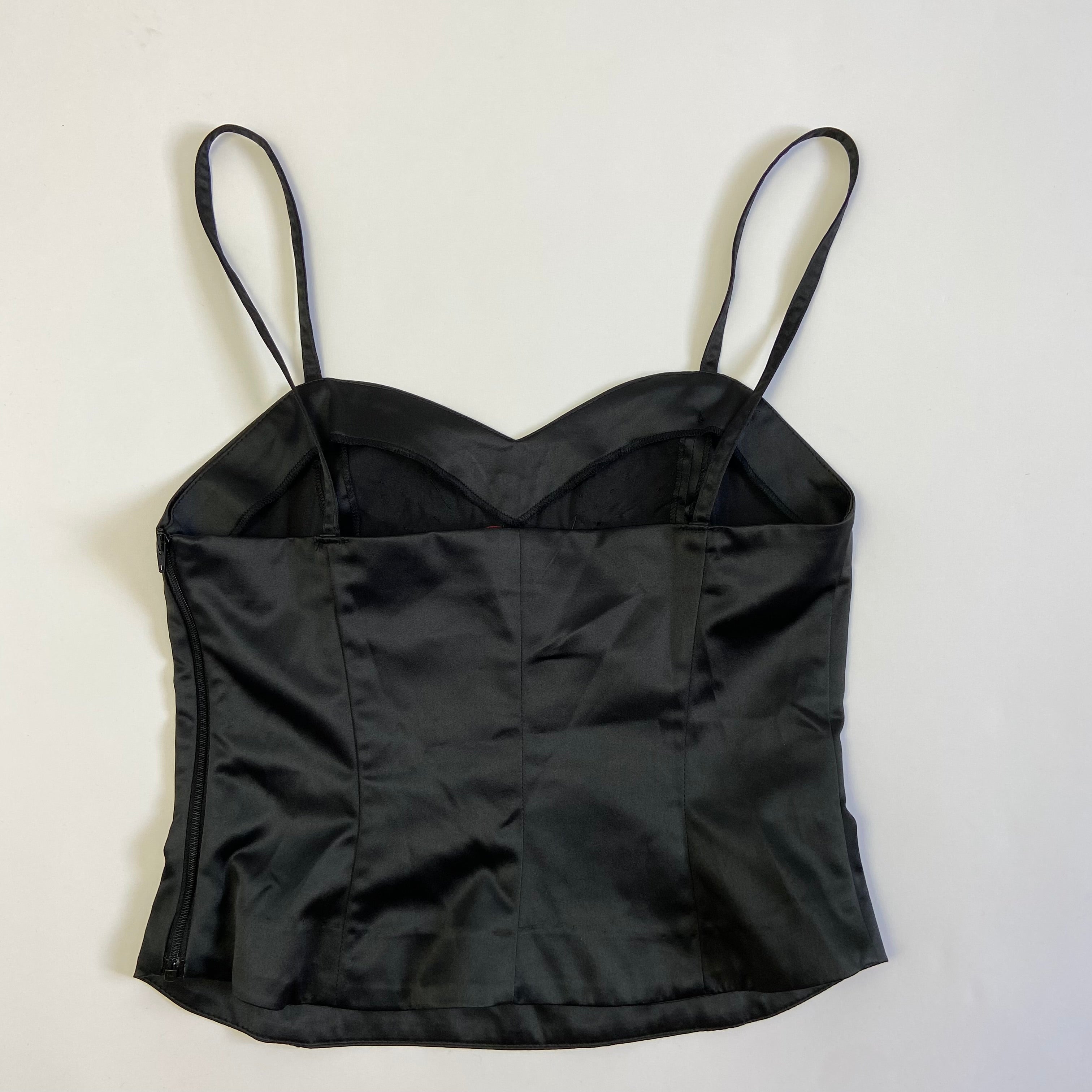00s Sparkly Embellished Corset Style Cami - Size S - Funky Cat