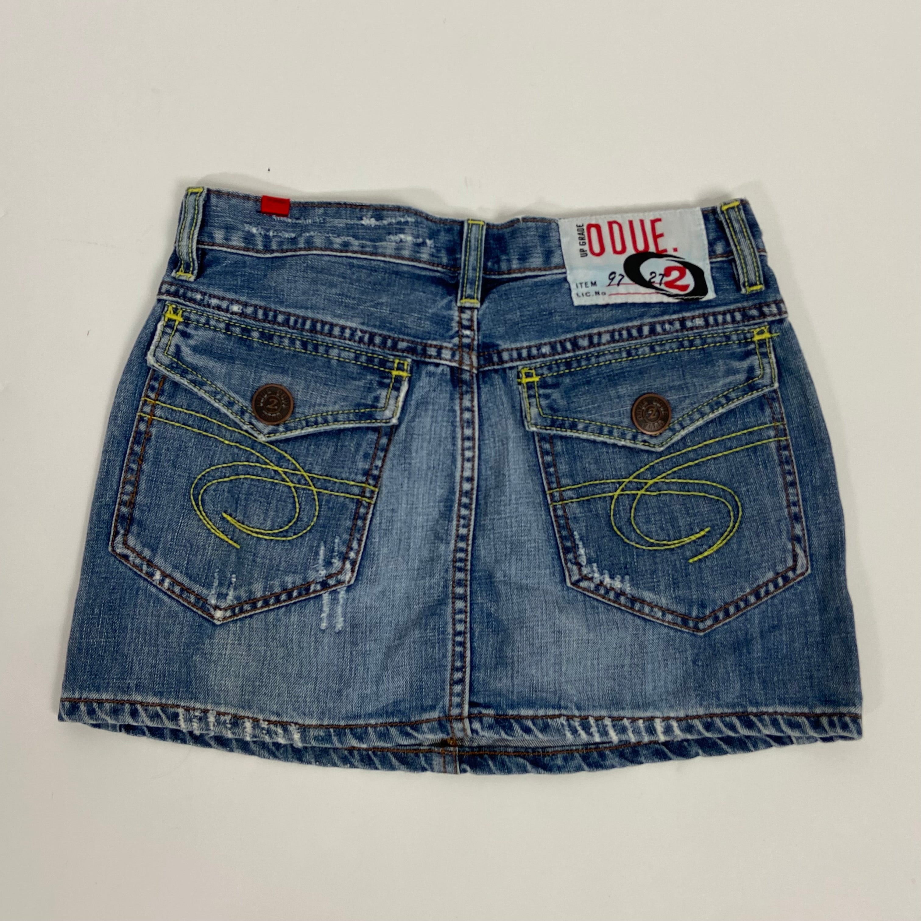 00s Denim Mini Skirt - W28 (UK 6) - Funky Cat