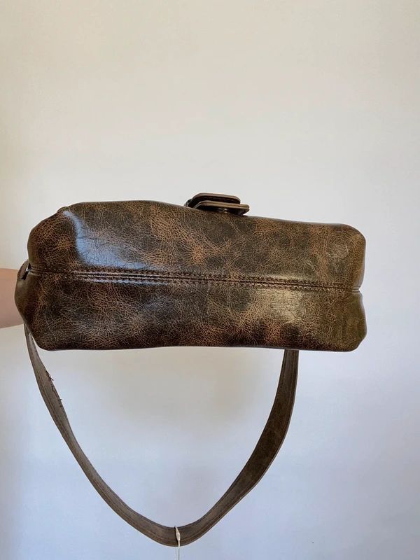 Vintage Leather Buckle Mini Bag - Funky Cat