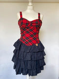 Vintage 00s Plaid Dress With Ruffled Skirt - Size XS
