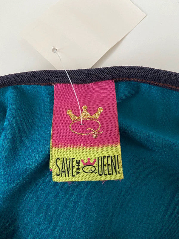 Save The Queen Front Tie Funky Long Sleeve Top - Size S - Funky Cat