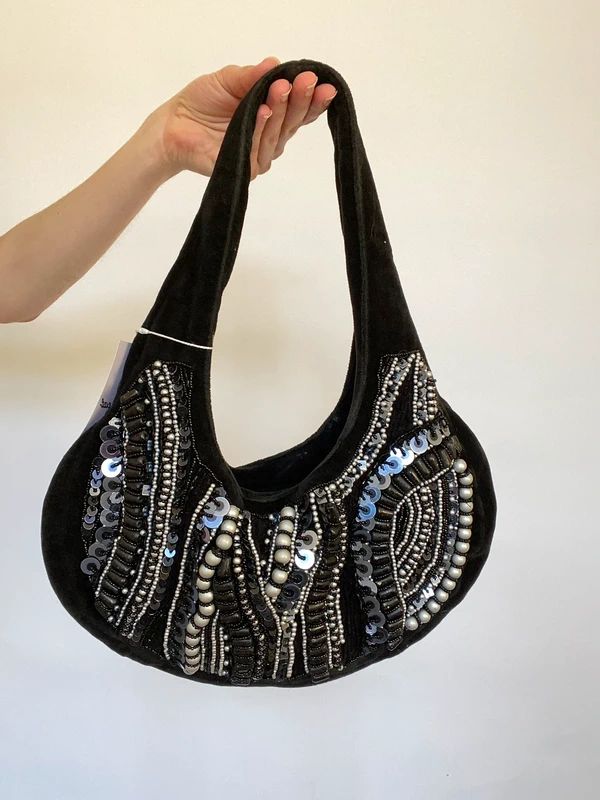Vintage Whimsical Sequinned Velvet Bag