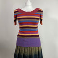 Dolce & Gabbana Multicoloured Striped Knit T-Shirt - Size XS - Funky Cat