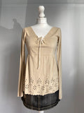 Vintage 00s Babydoll Style Top - Size M - Funky Cat