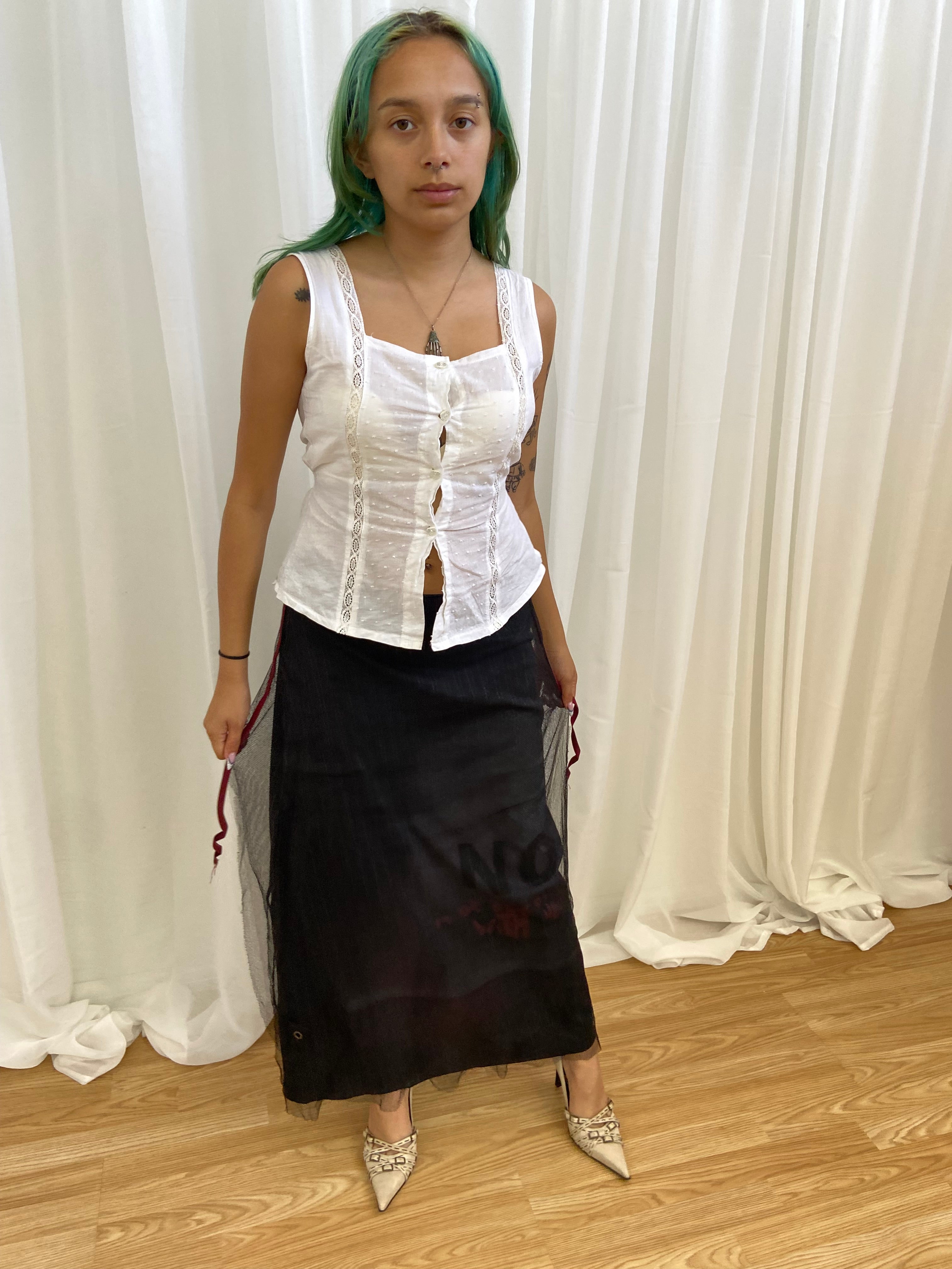 Cop Copine Pinstripe Skirt - Size UK 8