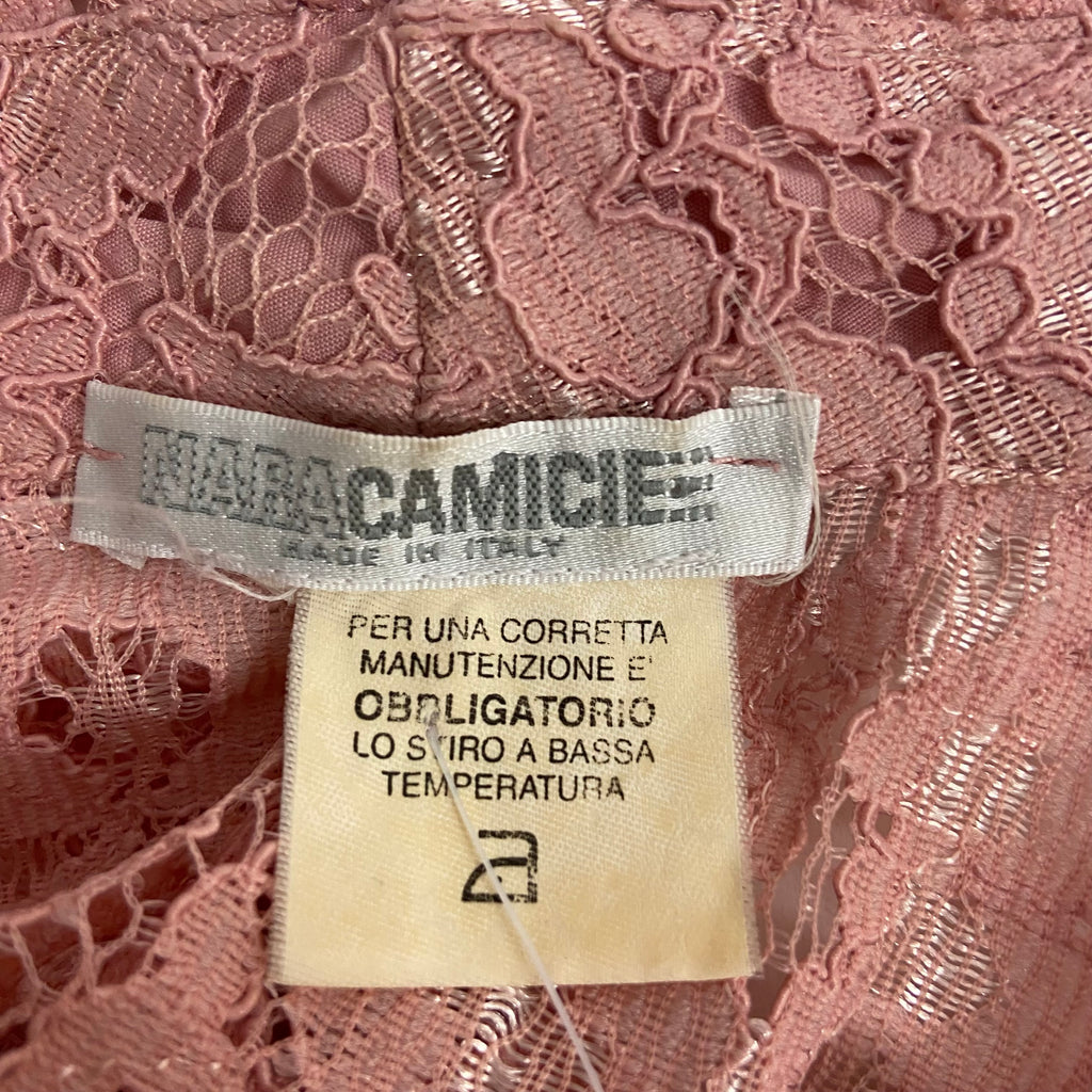 00s Pink Lace Button Up Shirt - Size S - Funky Cat