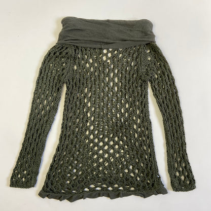 00s Khaki Fishnet Top - Size S