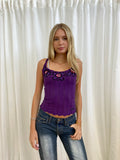 D&G Purple Beaded Vest - Size S/M