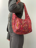Vintage 00s Sequin Beaded Slouchy Shoulder Bag - Funky Cat
