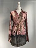 Vintage 00s Leopard Print Top - Size M - Funky Cat