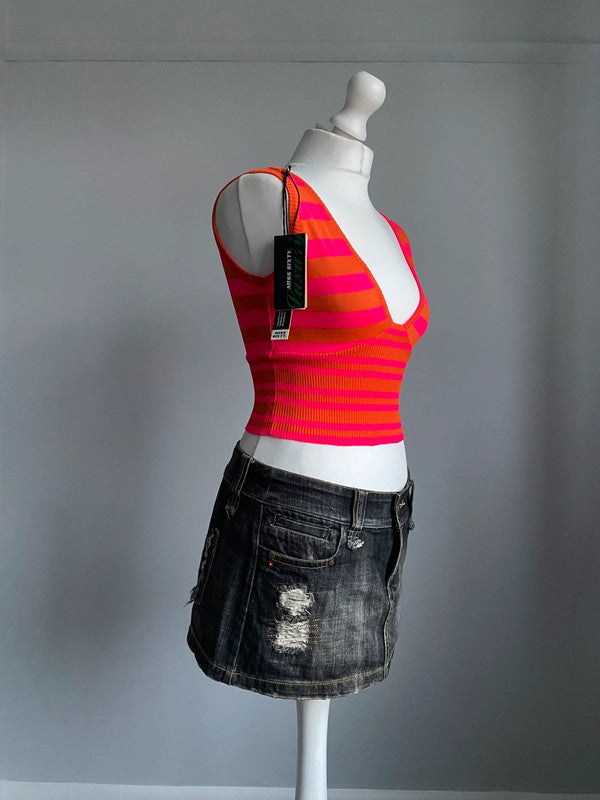 Miss Sixty Striped Top - Size S - Funky Cat