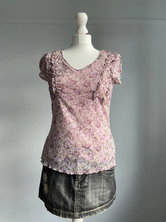 Vintage 00s Fairy Mesh Top - Size M