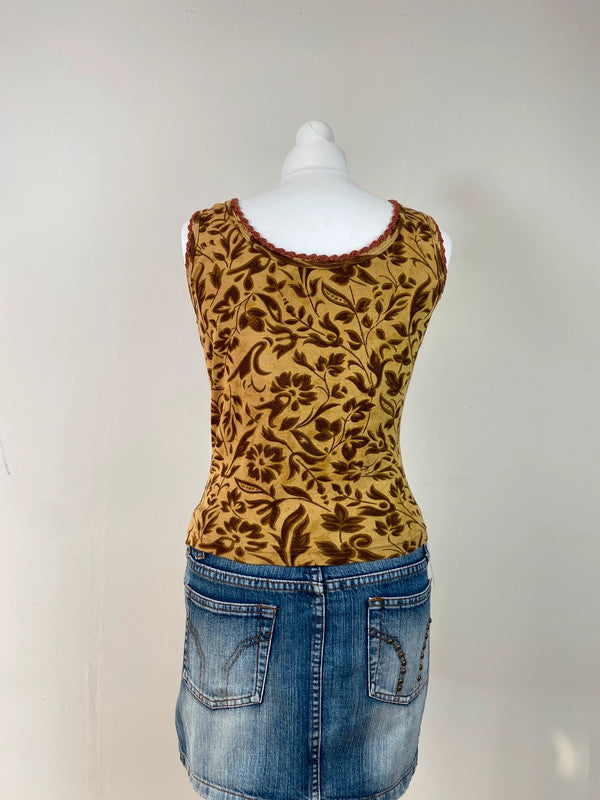 00s Striped Floral Tank - Size M/L - Funky Cat