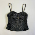 00s Sparkly Embellished Corset Style Cami - Size S - Funky Cat