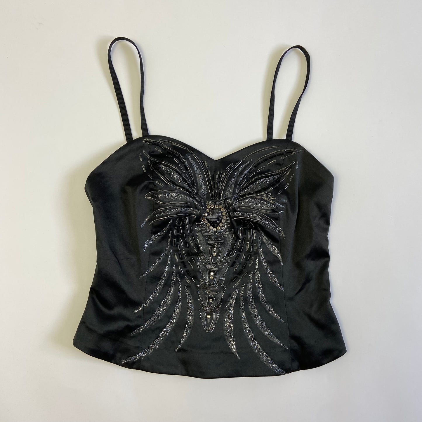 00s Sparkly Embellished Corset Style Cami - Size S