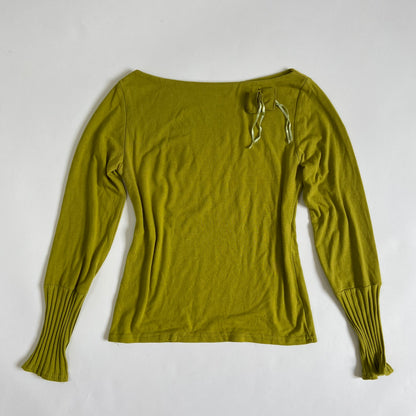 00s Chartreuse Boat Neck Top - Size S