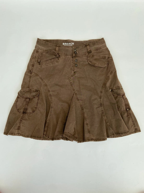00s Brown Grunge Midi Skirt - Size S