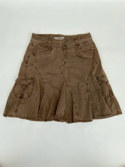 00s Brown Grunge Midi Skirt - Size S