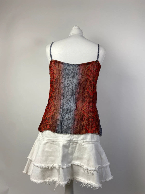 00s Boho Embellished Top - Size L
