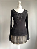Vintage 00s Graphic Print Top - Size L - Funky Cat
