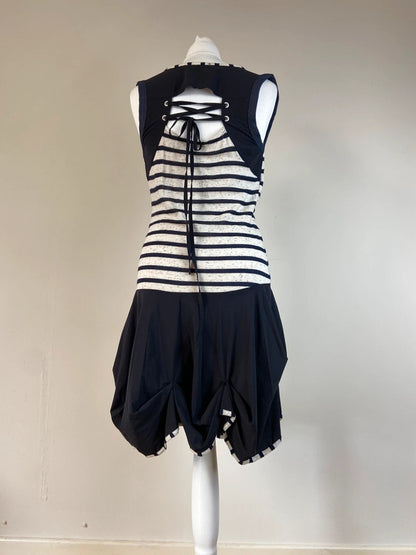 Parisian Striped Dress With Slouch Neck - Size M