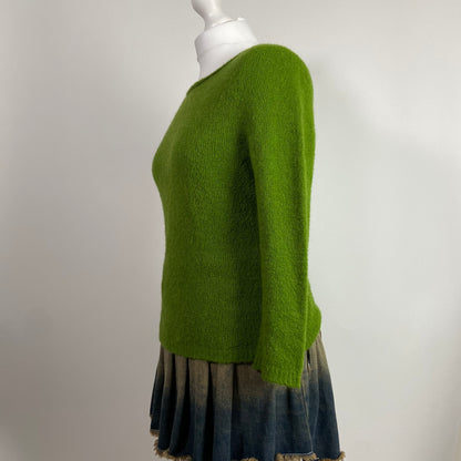 00s Green Boat Neck Jumper - Size M/L