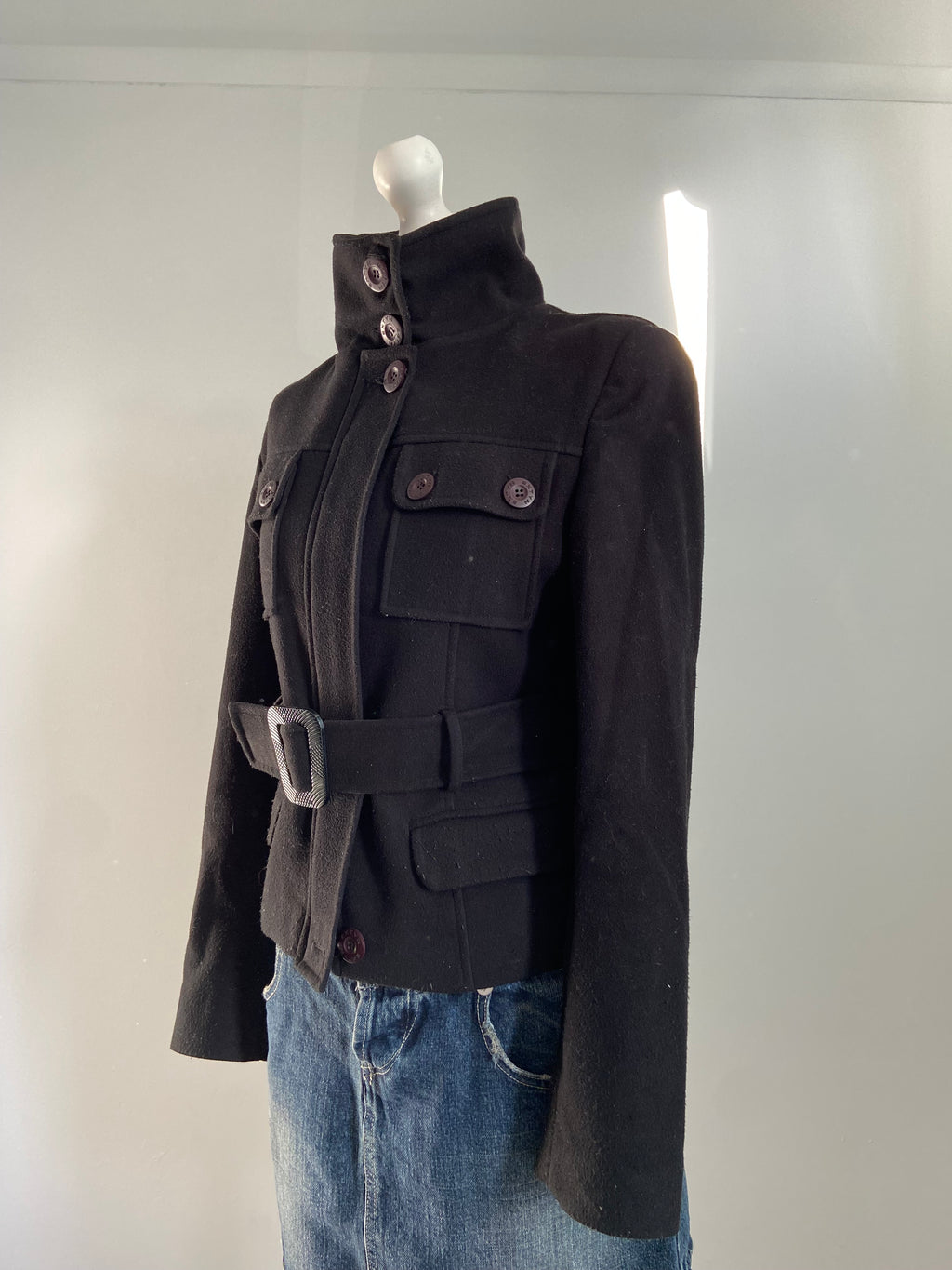 Vintage 00s Peacoat Jacket - Size S - Funky Cat