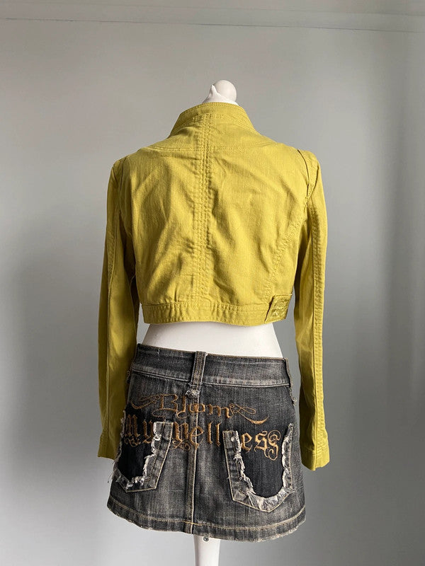 Vintage Lime Green Cropped Jacket - Size M/L - Funky Cat