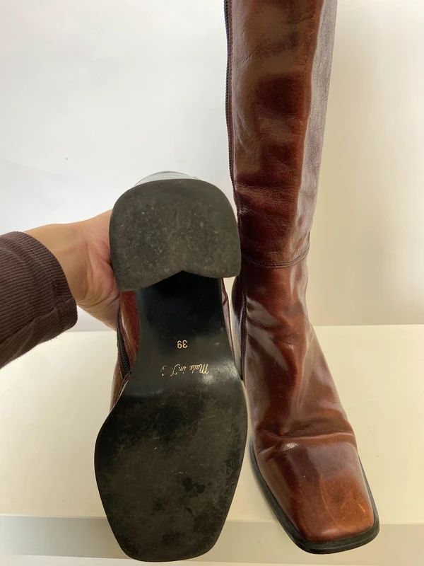 Vintage Boho Hippie Chunky Heel Boots - Size UK 6