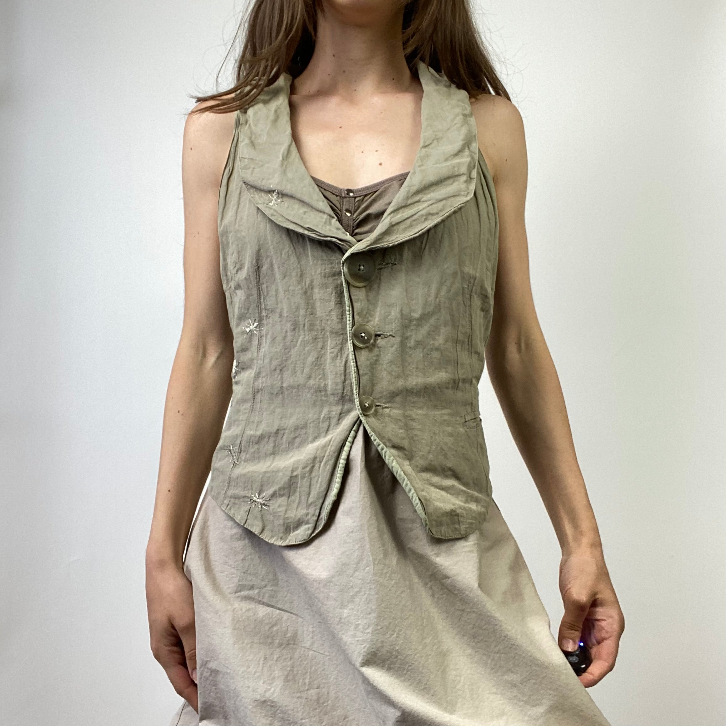 Cop Copine Button Up Waistcoat - Size S/M/L - Funky Cat