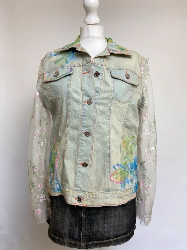 Roberto Cavalli Jacket With Mesh Sleeves - Size L/XL