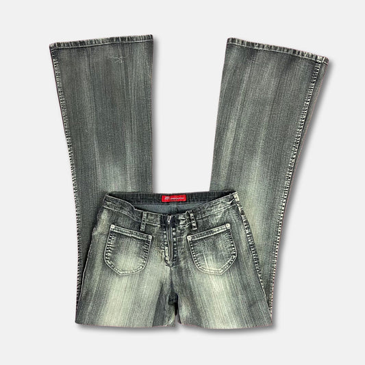 00s Grey Low Rise Jeans - Size XS