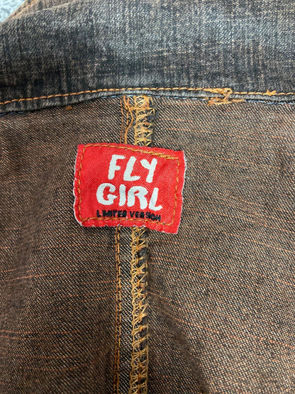 Vintage 00s Brown Denim Trench Coat - Size M