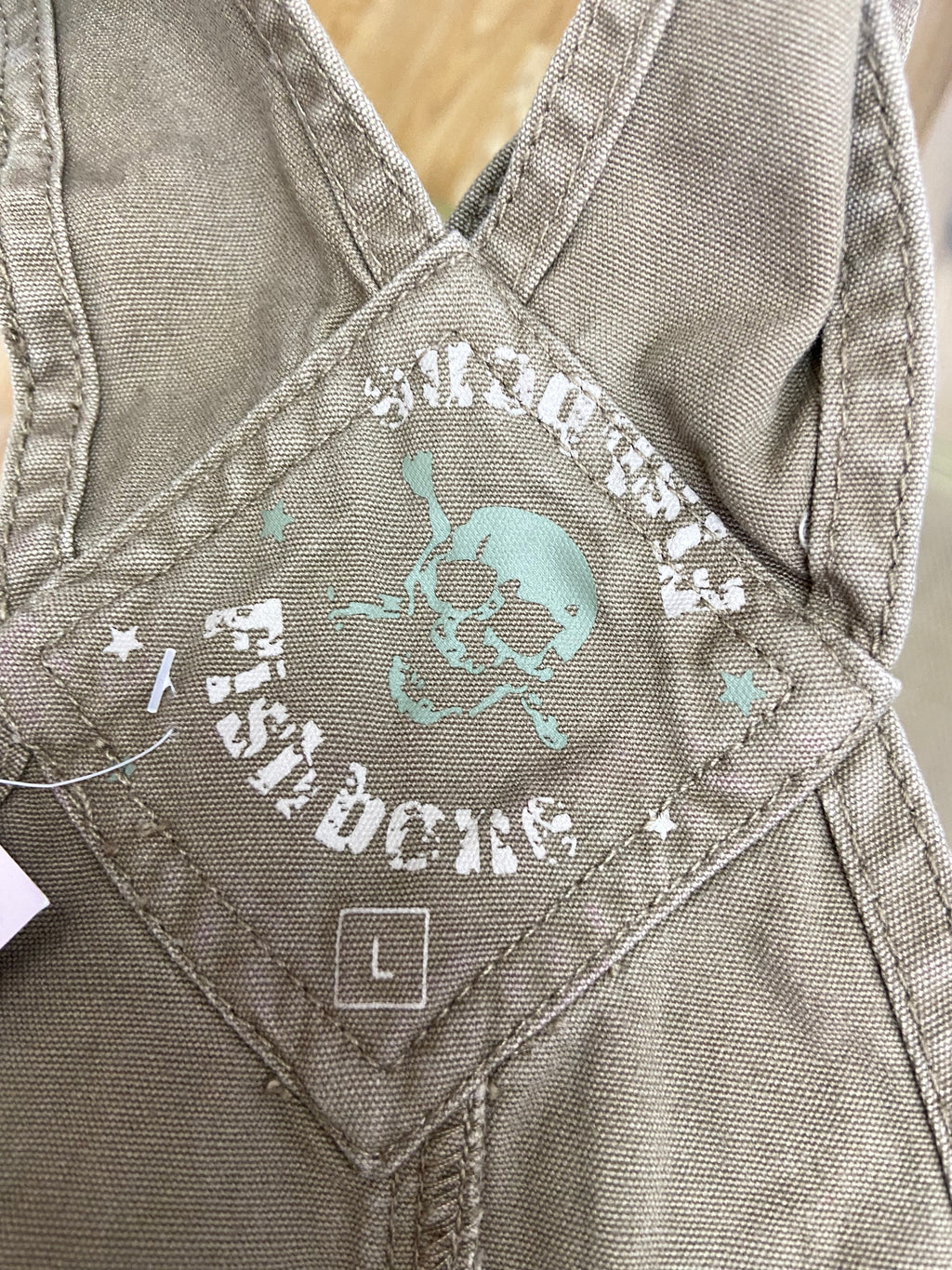 Vintage Khaki Dungarees Dress - Size M