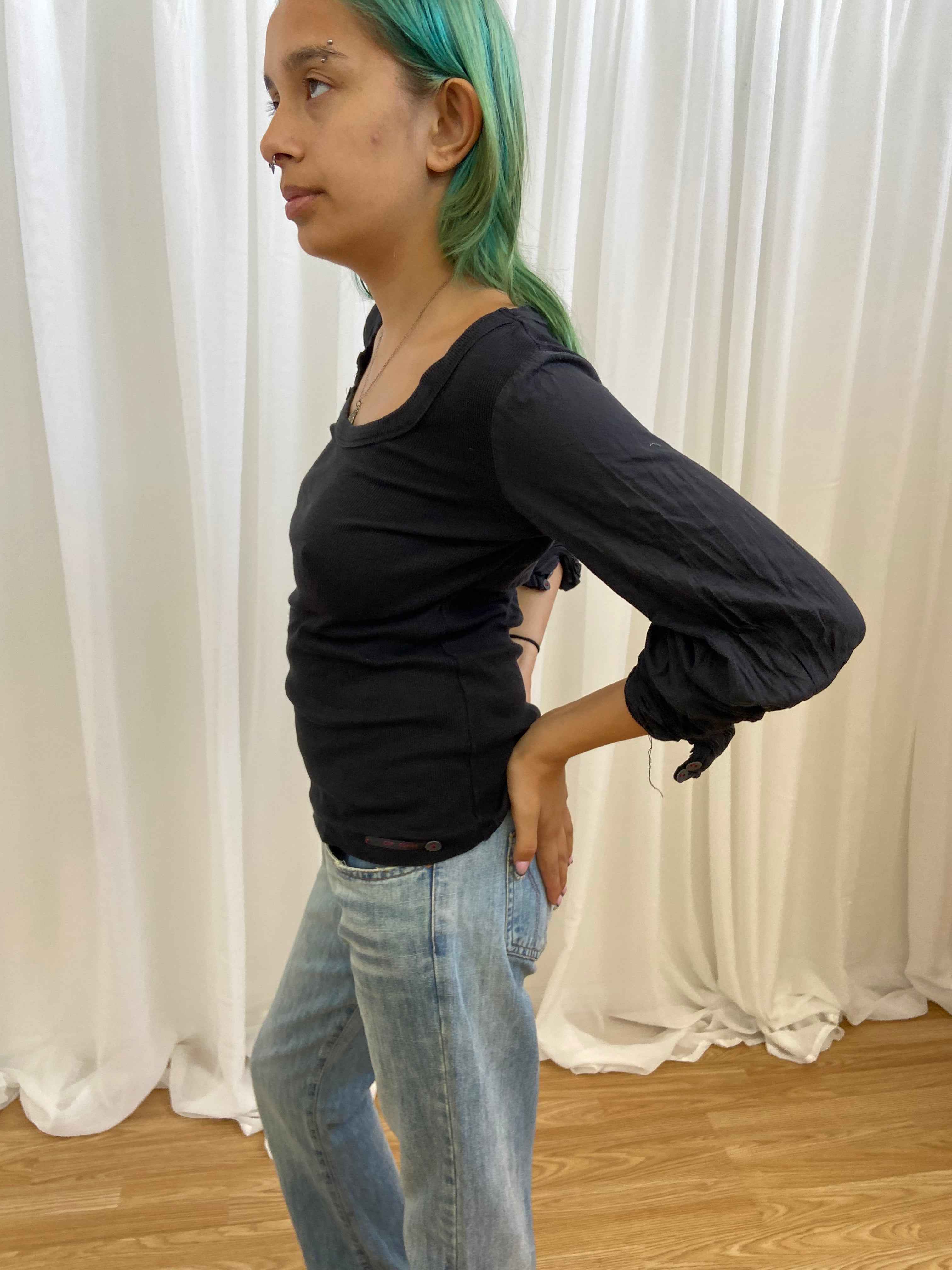 Cop Copine Ribbed Top - Size S