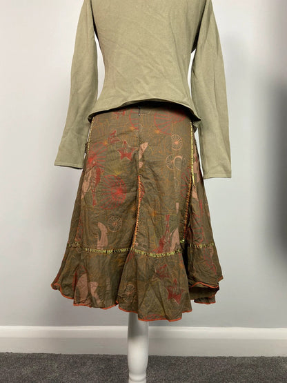 Vintage 00s Graphic Printed Skirt - Size S