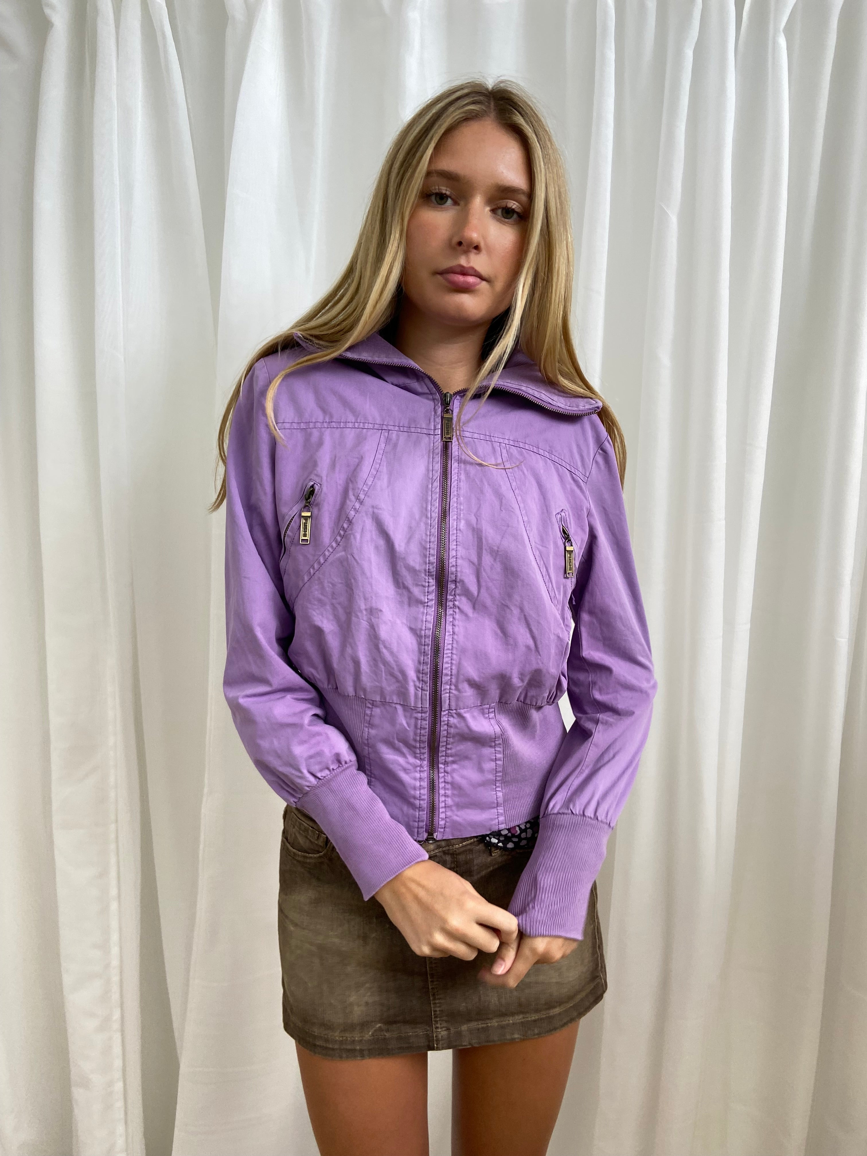 Vintage 00s Purple Zip Up Jacket - Size S