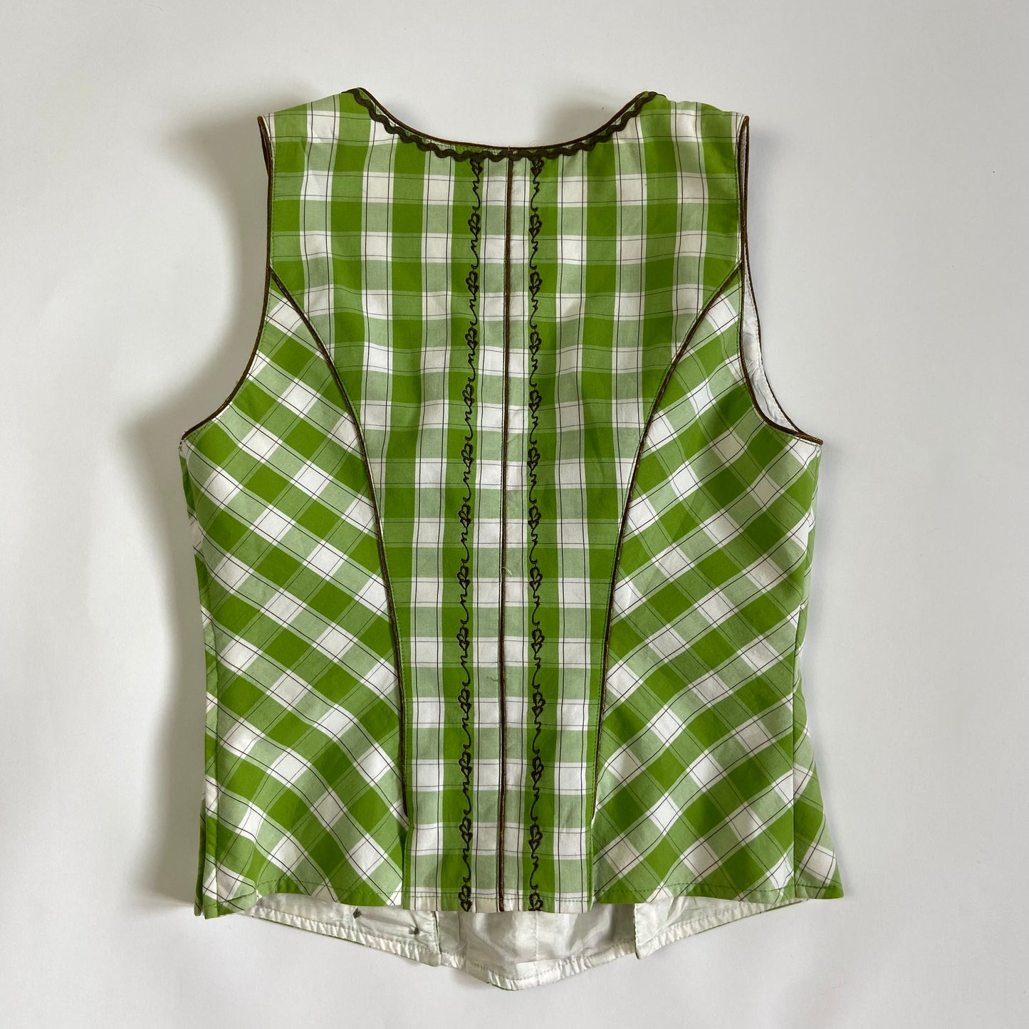 00s Green Gingham Top - Size S/M