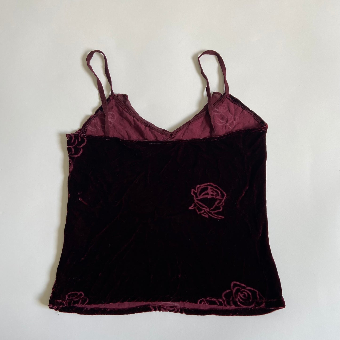 00s Ruffled Velvet Cami Top - Size XS