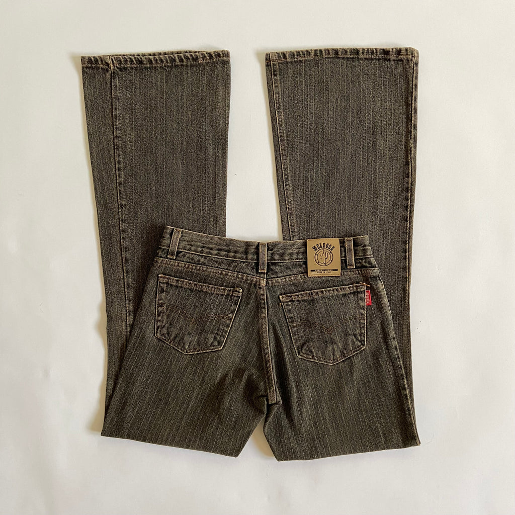 00s Pinstriped Bootcut Jeans - Size 6 - Funky Cat