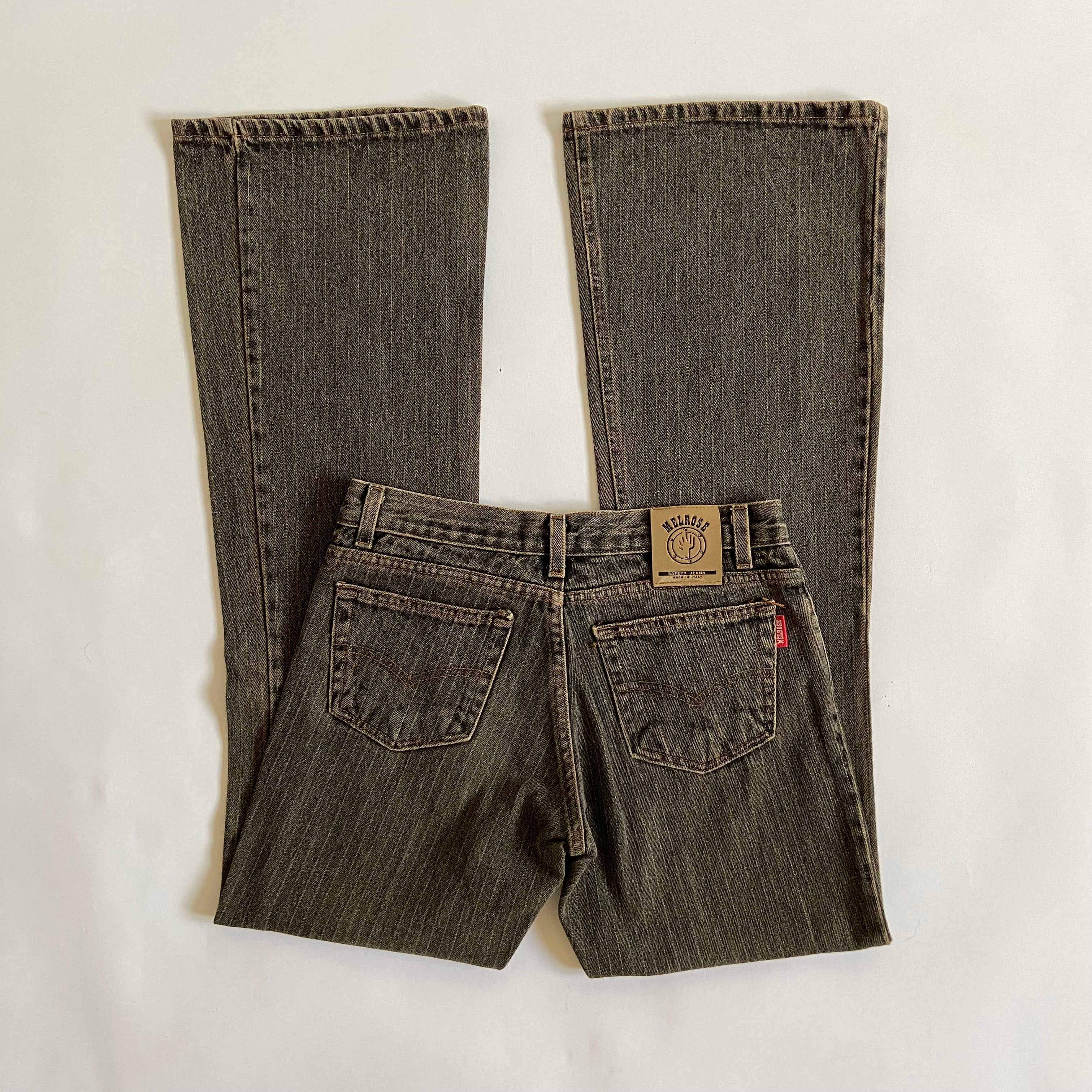 00s Pinstriped Bootcut Jeans - Size 6 - Funky Cat