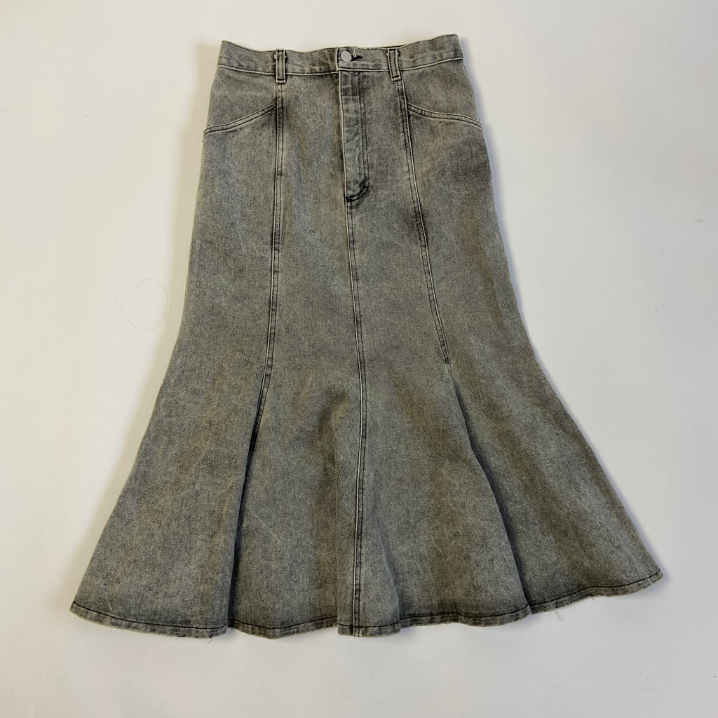 00s Fishtail Denim Skirt - Size 6/8 - Funky Cat