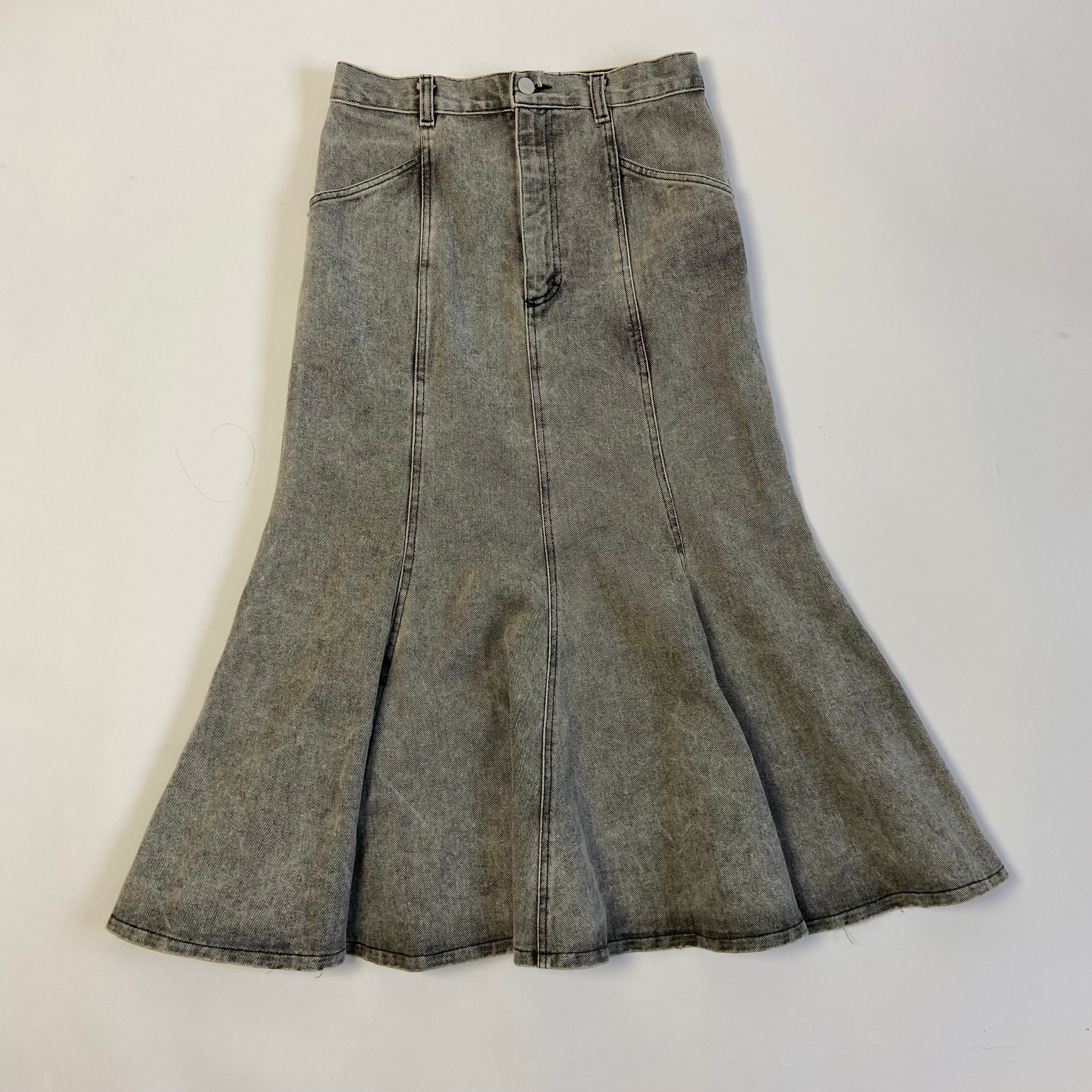 00s Fishtail Denim Skirt - Size 6/8 - Funky Cat