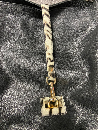 Vintage 00s Slouchy Leather Pony Hair Bag - Funky Cat