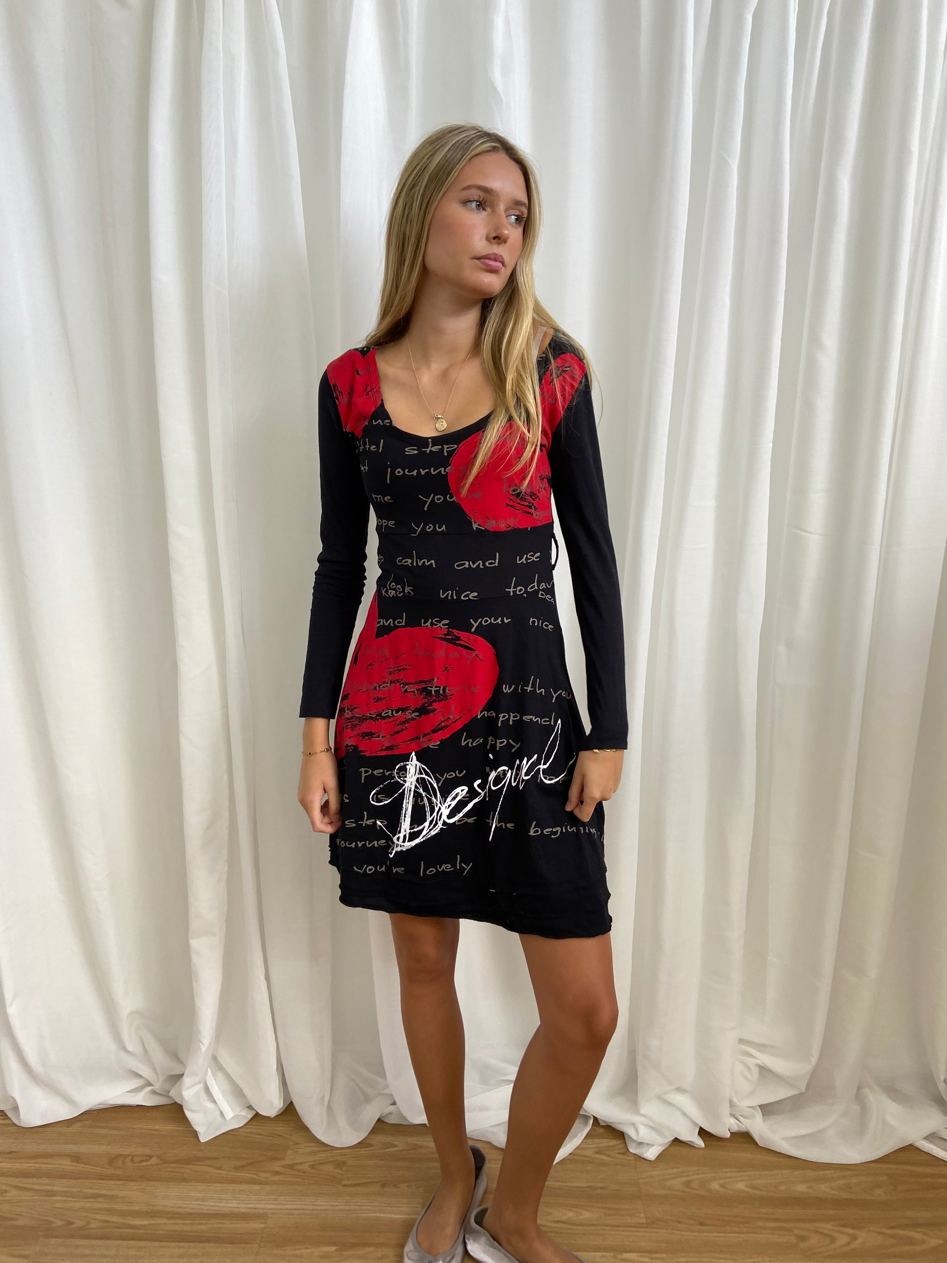 Vintage 00s Desigual Graphic Printed Dress - Size S