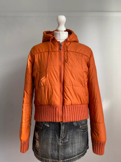 Vintage 00s Hooded Puffer Jacket - Size S/M - Funky Cat