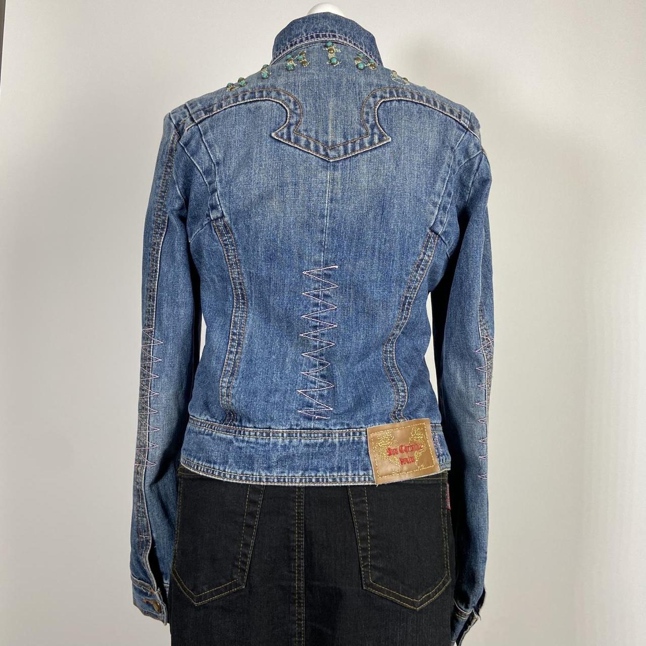 00s Embellished Denim Racer Jacket - Size S - Funky Cat